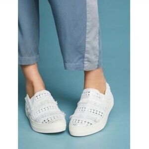 Seychelles Varsity Letter White Silver Crochet